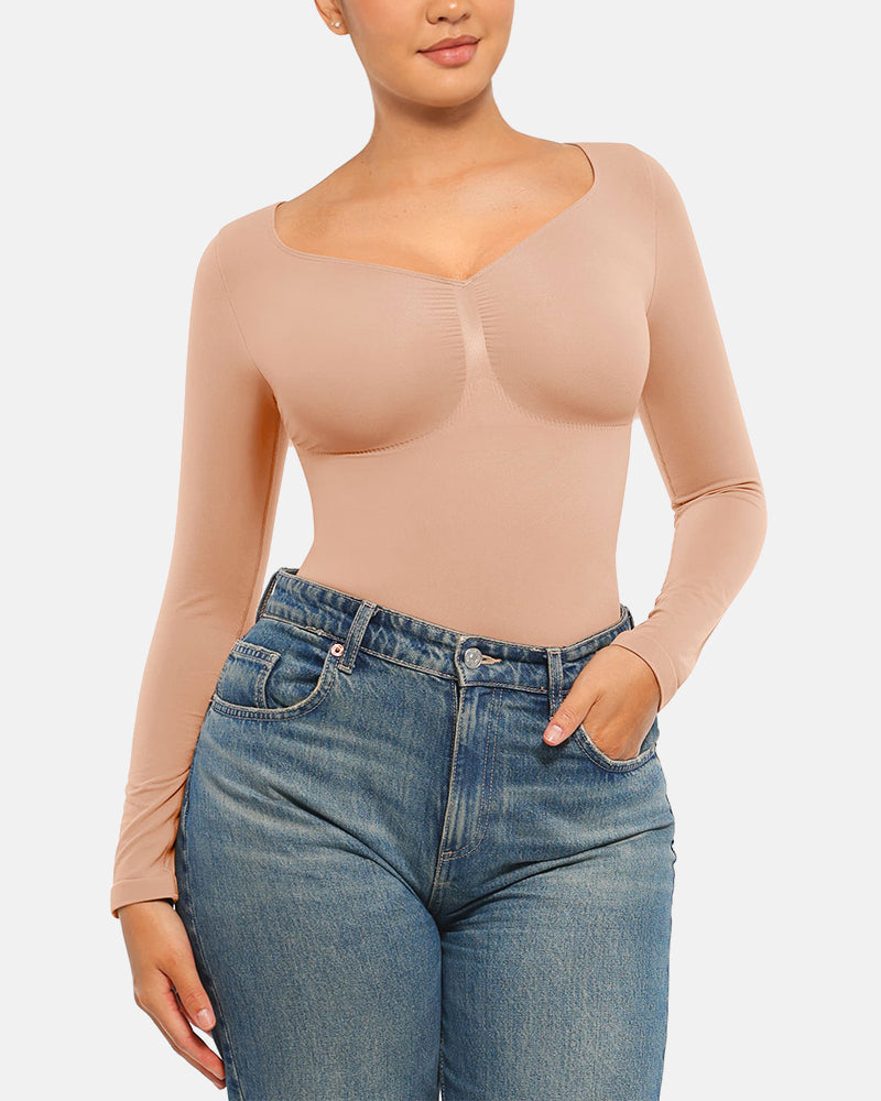 Seamless Supportive Long Sleeve Tummy Control Bodysuit