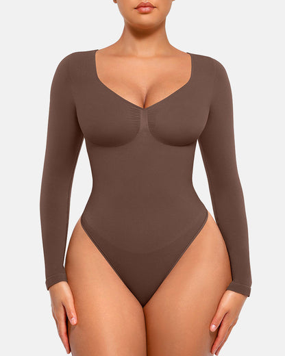 Seamless Supportive Long Sleeve Tummy Control Bodysuit