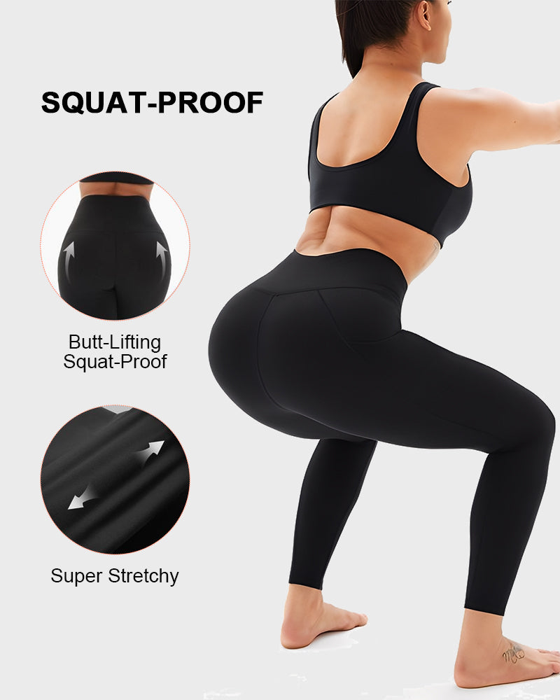 Winter Essentials High-Waisted Fleece Leggings with Pockets