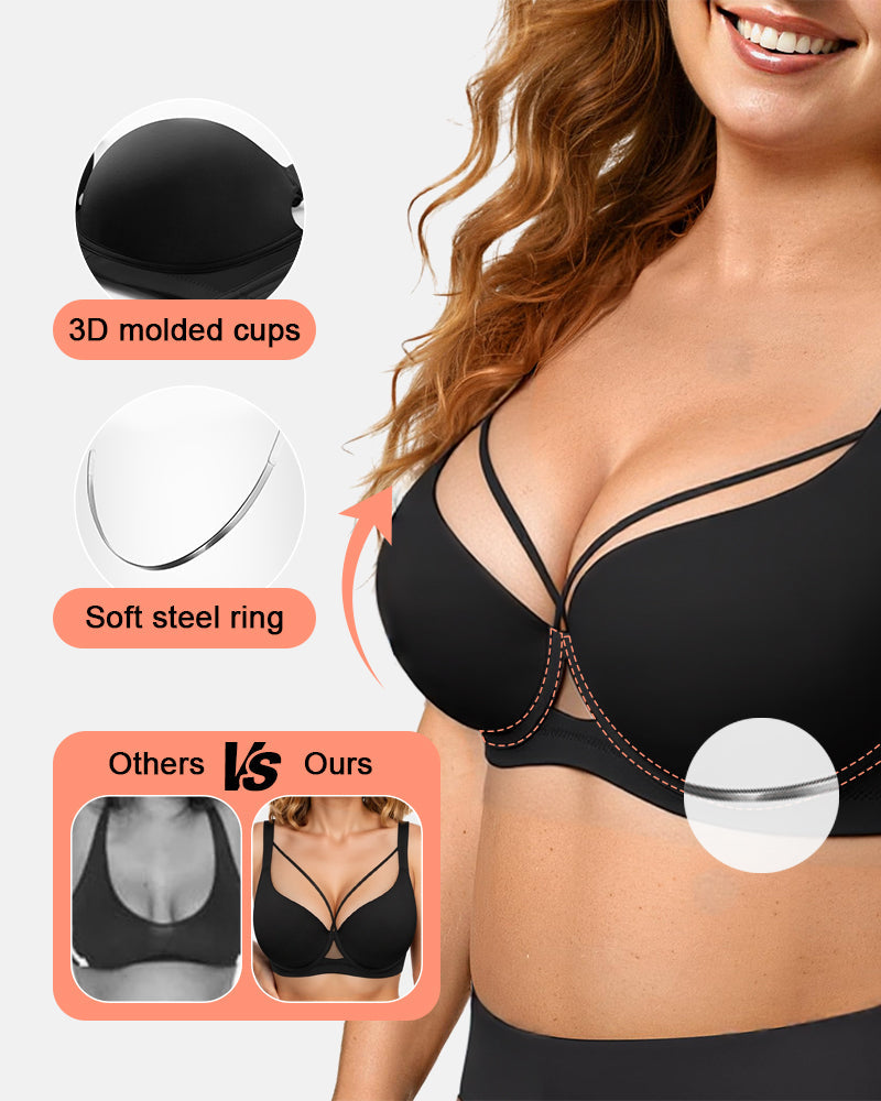 SculptLift™ Seamless Push-Up Deep V Bra