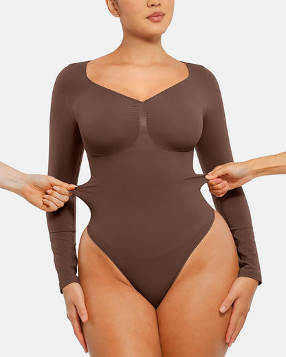 Seamless Supportive Long Sleeve Tummy Control Bodysuit