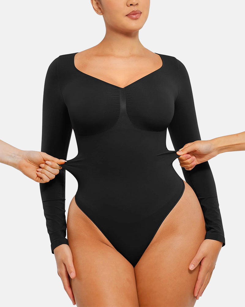 Seamless Supportive Long Sleeve Tummy Control Bodysuit
