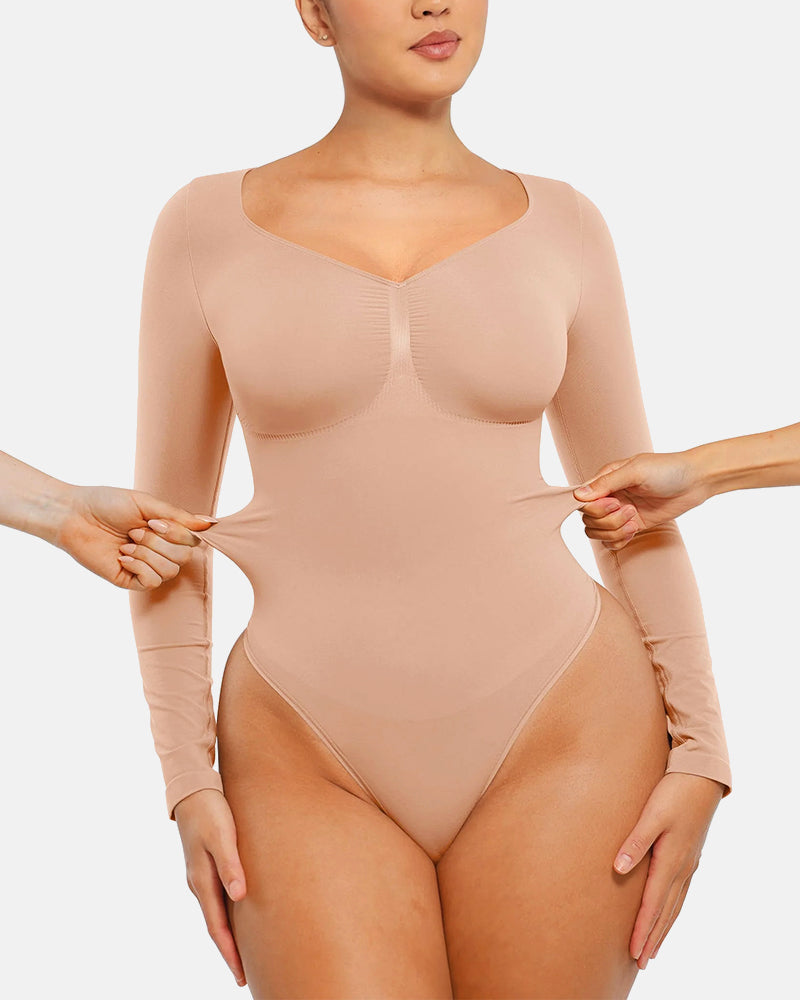 Seamless Supportive Long Sleeve Tummy Control Bodysuit