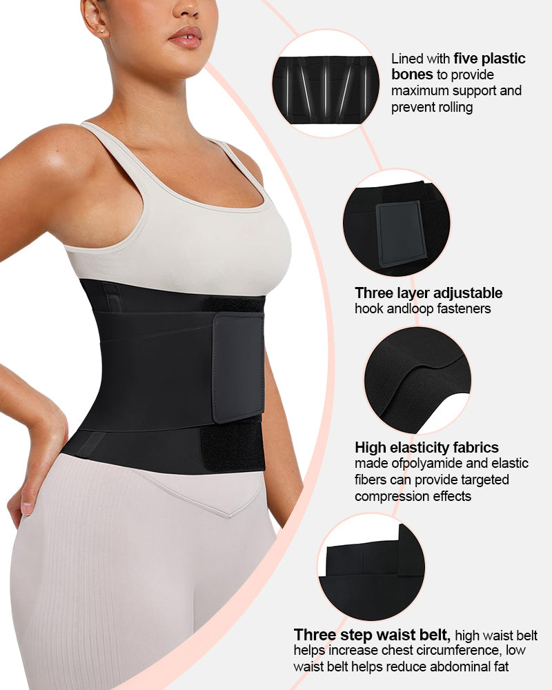 Triple Wrap Tummy Control No-Slip Waist Trainer Belt