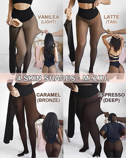Slim-Fit Fleece Tights with Tummy Control Waistband