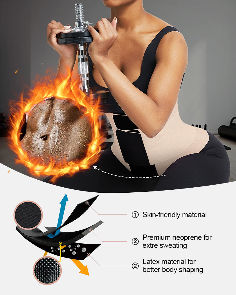 Triple Wrap Tummy Control No-Slip Waist Trainer Belt