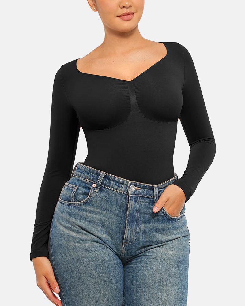 Seamless Supportive Long Sleeve Tummy Control Bodysuit