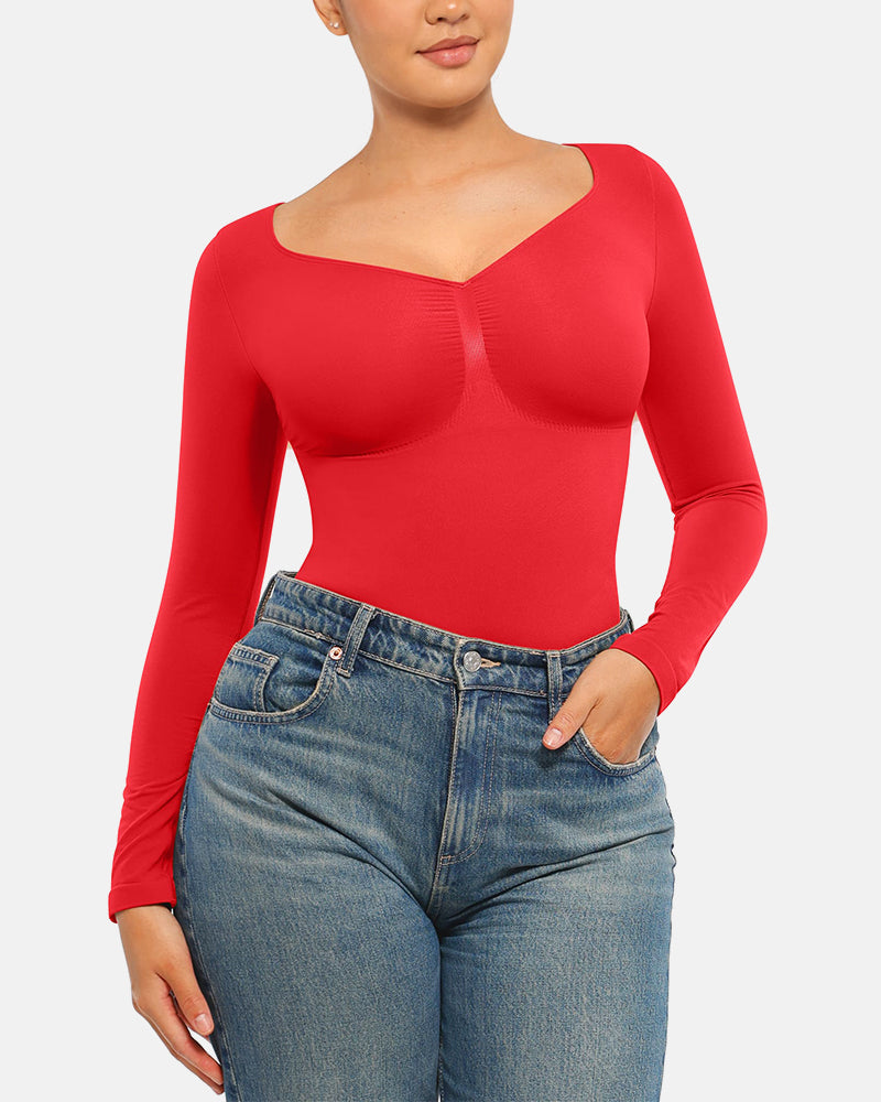 Seamless Supportive Long Sleeve Tummy Control Bodysuit