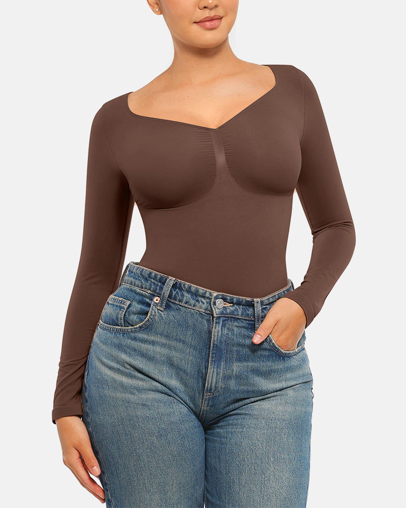 Seamless Supportive Long Sleeve Tummy Control Bodysuit
