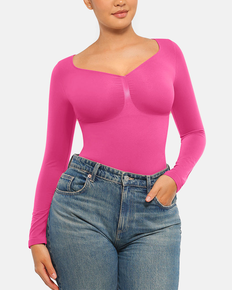 Seamless Supportive Long Sleeve Tummy Control Bodysuit
