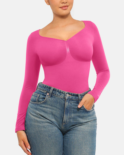 Seamless Supportive Long Sleeve Tummy Control Bodysuit