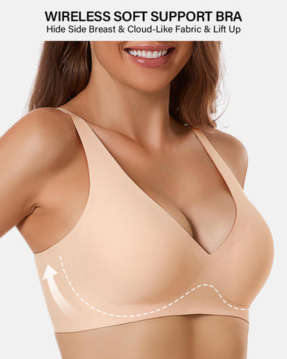 Seamless Deep V Push-Up Wireless Bra