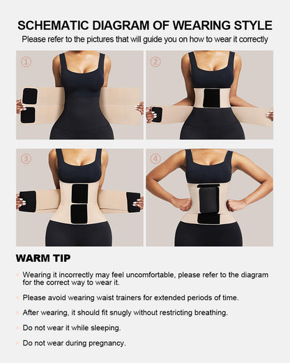 Triple Wrap Tummy Control No-Slip Waist Trainer Belt