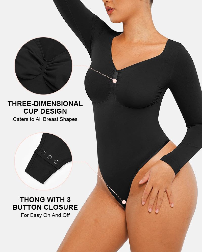 Seamless Supportive Long Sleeve Tummy Control Bodysuit