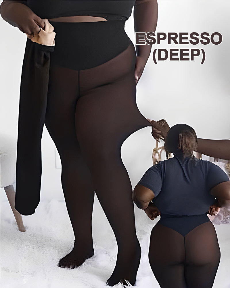 Slim-Fit Fleece Tights with Tummy Control Waistband