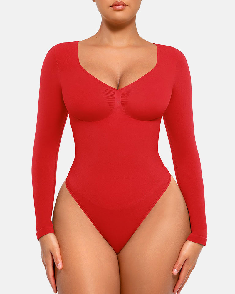 Seamless Supportive Long Sleeve Tummy Control Bodysuit