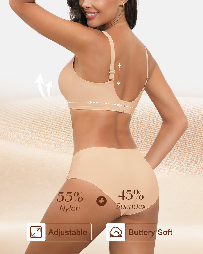 Seamless Deep V Push-Up Wireless Bra