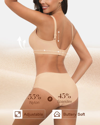 Seamless Deep V Push-Up Wireless Bra