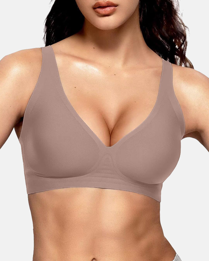 Seamless Deep V Push-Up Wireless Bra