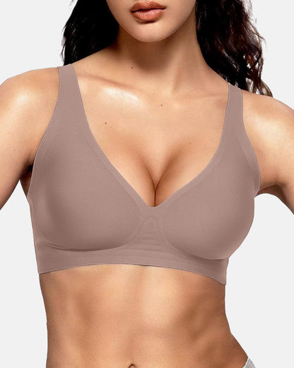Seamless Deep V Push-Up Wireless Bra
