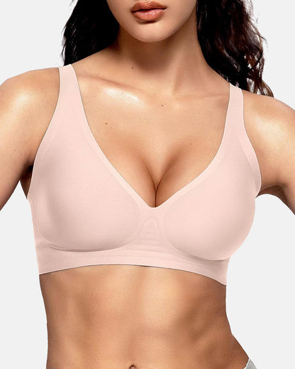 Seamless Deep V Push-Up Wireless Bra