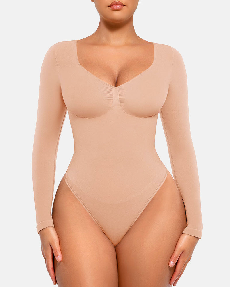 Seamless Supportive Long Sleeve Tummy Control Bodysuit