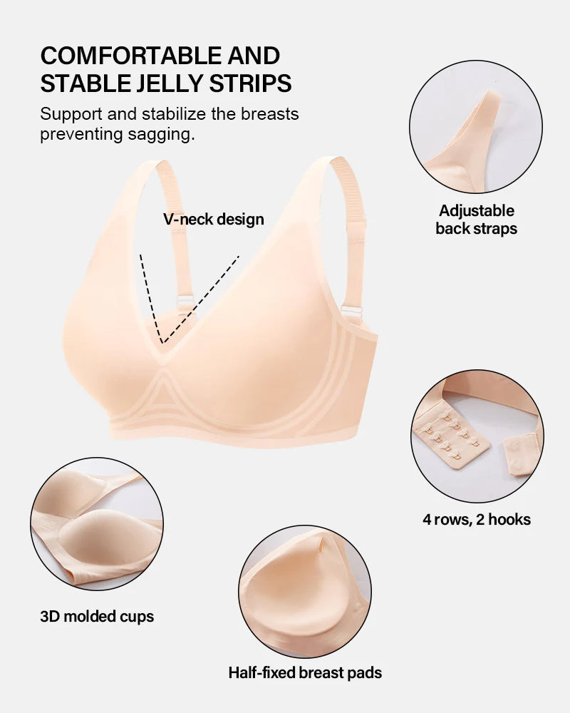Seamless Deep V Push-Up Wireless Bra