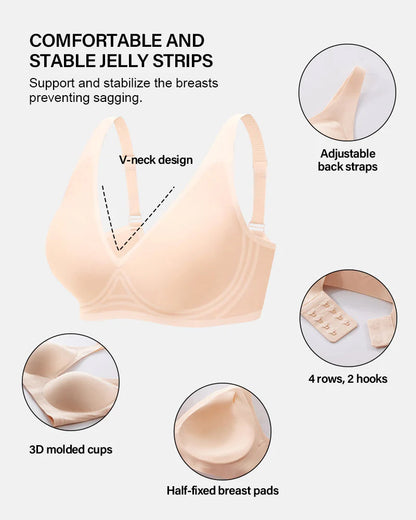 Seamless Deep V Push-Up Wireless Bra