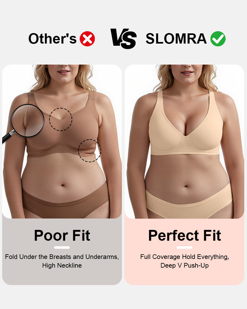 Seamless Deep V Push-Up Wireless Bra