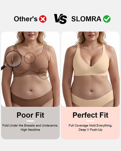 Seamless Deep V Push-Up Wireless Bra
